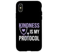 Carcasa para iPhone X/XS La amabilidad es mi protocolo Enfermera clínica registrada en el Cuidado de la Salud