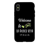Carcasa para iPhone X/XS La Dolce Vita Crab Lemon Italia Costera Verano Retro Gráfico