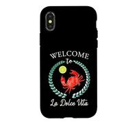 Carcasa para iPhone X/XS La Dolce Vita Crab Lemon Italia Costera Verano Retro Gráfico