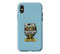 Carcasa para iPhone X/XS La fe me sostiene Cuando se agotan Las Fuerzas Diseño Cristiano