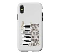Carcasa para iPhone X/XS La música es la Cita de Piano de la Manera Divina