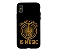 Carcasa para iPhone X/XS La única Verdad es la música Guitarra acústica Retro