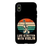 Carcasa para iPhone X/XS La Vida es Mejor con el músico de Orquesta Retro violín