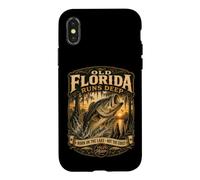 Carcasa para iPhone X/XS La Vieja Florida Corre un Lago de Pesca Profundo de Boca Grande