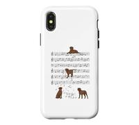Carcasa para iPhone X/XS Laboratorio de Chocolate de música Labrador marrón Divertido