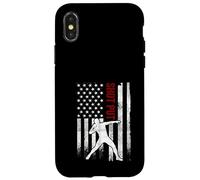 Carcasa para iPhone X/XS Lanzador patriótico de la Bandera Estadounidense desgastada de Shot Put