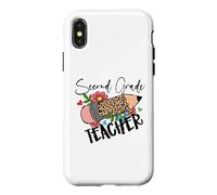 Carcasa para iPhone X/XS Lápiz de Leopardo de Segundo Grado para Maestra de Segundo Grado
