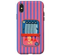 Carcasa para iPhone X/XS Lata Retro para sardinas, Estilo Vintage, con Rayas Rosas, costeras y veraniegas