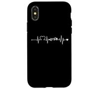 Carcasa para iPhone X/XS Latidos del corazón Montañas ECG Pulso Frecuencia Senderismo Montañismo