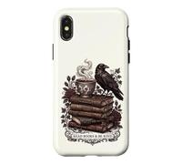 Carcasa para iPhone X/XS Lee Libros y sé Amable Dark Academia Literatura clásica Cuervo