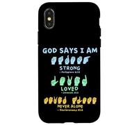 Carcasa para iPhone X/XS Lenguaje de señas Americano Manos Verso de la Biblia Cristianismo