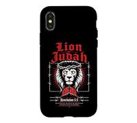 Carcasa para iPhone X/XS León de Judá Apocalipsis 5:5 Verso bíblico gótico Cristiano