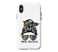 Carcasa para iPhone X/XS Leopard Rainbow Nail Hustler Nail Tech Techniques Nail Boss