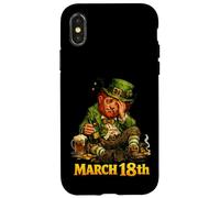 Carcasa para iPhone X/XS Leprechaun de Resaca | Patty Paddy irlandés de San Patricio Divertido