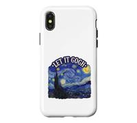 Carcasa para iPhone X/XS Let It Gogh Noche Estrellada Divertido Artista Van Gogh Bellas Artes