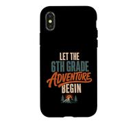 Carcasa para iPhone X/XS Let The 6th Grade Adventure Begin Sixth Grade Back To School