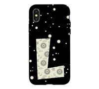 Carcasa para iPhone X/XS Letra Celestial L Sol Luna Alfabeto Vintage