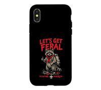 Carcasa para iPhone X/XS Let's Get Feral! Hiking Scout Racoon Scouting America