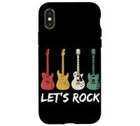Carcasa para iPhone X/XS Let's Rock Guitarrista Música Rock Retro Rock N Roll Punk