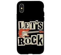 Carcasa para iPhone X/XS Let's Rock Guitarrista Música Rock Retro Rock N Roll Punk