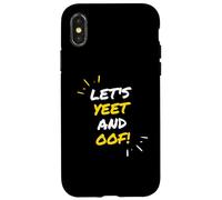Carcasa para iPhone X/XS Let's Yeet and Oof Funny Video Game Meme Gift For Gamer Kids