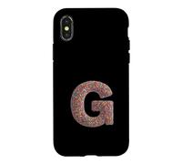 Carcasa para iPhone X/XS Letter G Candy Rainbow Sprinkles Monogram Men, Women, Kids