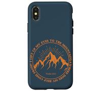 Carcasa para iPhone X/XS Levanto mis Ojos a Las montañas Salmo 121:1 Fe Bíblica