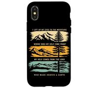 Carcasa para iPhone X/XS Levanto mis Ojos a Las montañas Salmo 121 Christian