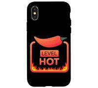 Carcasa para iPhone X/XS Level Hot Picante Chili Pepper Workout Lifting Gym Foodie