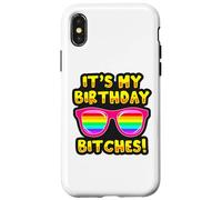 Carcasa para iPhone X/XS LGBTQI It's My Birthday Bitches Pride Rainbow Hombres Mujeres