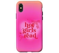 Carcasa para iPhone X/XS Libro de Lectura para Chicas Calientes Pink Aura Heart Cute Bows Y2K Bookish