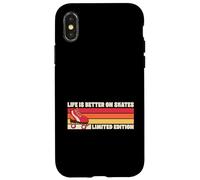 Carcasa para iPhone X/XS Life is Better On Skates - Rodillo Retro de edición Limitada