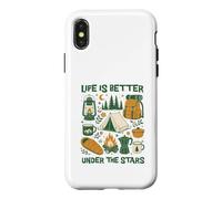 Carcasa para iPhone X/XS Life Is Better Under The Stars Vintage Camping Outdoor Art
