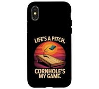Carcasa para iPhone X/XS Life'S A Pitch Cornhole es mi Juego Divertido