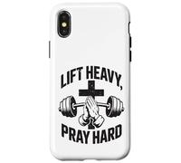 Carcasa para iPhone X/XS Lift Heavy Pray Hard - Gimnasio de Entrenamiento Cristiano