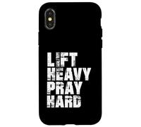 Carcasa para iPhone X/XS Lift Heavy Pray Hard, Gym Christian Gift for Christian