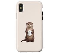 Carcasa para iPhone X/XS Linda Nutria sosteniendo Papel higiénico Divertido Humor de baño