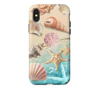 Carcasa para iPhone X/XS Linda Playa estética océano Concha Costera Verano mar Tema