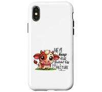 Carcasa para iPhone X/XS Linda Vaca Mantener Fuera de mi Pasto