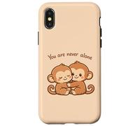 Carcasa para iPhone X/XS Lindo Abrazando Baby Monkeys Besties Apoyo Emocional Amor