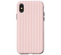 Carcasa para iPhone X/XS Lindo Blush Pink Stripes Vertical Líneas Patrón Minimalista