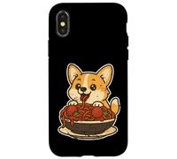 Carcasa para iPhone X/XS Lindo Corgi Spaghetti Pasta Lover