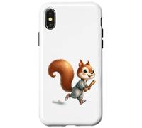 Carcasa para iPhone X/XS Lindo diseño de chándal de béisbol de Ardilla para Correr