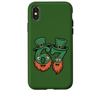 Carcasa para iPhone X/XS Lindo Divertido 67 Duende Sombrero Barba Seis Siete niños St Paddy