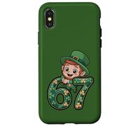 Carcasa para iPhone X/XS Lindo Duende 67 Shamrock Number Viral Kids St Paddy