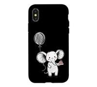 Carcasa para iPhone X/XS Lindo Elefante Pastel Globo Celebración Sketch