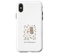 Carcasa para iPhone X/XS Lindo Ganso Libros Que Llevan Libros académicos Arte de Aves