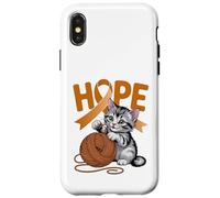 Carcasa para iPhone X/XS Lindo Gato apéndice Conciencia cáncer Cinta Naranja