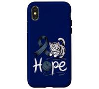 Carcasa para iPhone X/XS Lindo Gato - Cáncer de Colon - Cinta de concienciación sobre el cáncer colorrectal
