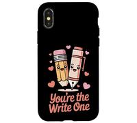 Carcasa para iPhone X/XS Lindo lápiz con Texto en inglés You'Re The Write Valentine's Day